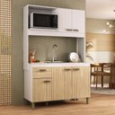 Ver imagem 1 de Cozinha Compacta 120cm 100% MDF 15cm 5 Portas e 1 Gaveta Branco/Amêndoa