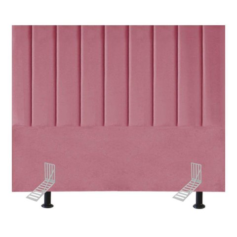 Cabeceira Estofada Casal Queen 160 Cm Maya Suede e Frame Rosa