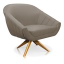 Ver imagem 4 de Kit 01 Namoradeira 02 Lugares e 02 Poltronas Giratória Giovana Suede Base Madeira MA30 - D’Rossi - M