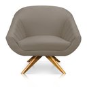 Ver imagem 6 de Kit 01 Namoradeira 02 Lugares e 02 Poltronas Giratória Giovana Suede Base Madeira MA30 - D’Rossi - M