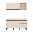 Ver mais imagens de Armário Cozinha Modulada Compacta com Balcão para Pia 150cm Milano Multimóveis MP2331 - Vanilla