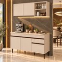 Ver imagem 1 de Armário Cozinha Modulada Compacta com Balcão para Pia 150cm Milano Multimóveis MP2331 - Vanilla