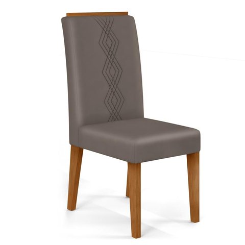 Kit com 2 Cadeiras para Sala de Jantar Ayla Freijó/veludo Lunar - Fdecor