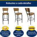 Ver imagem 3 de Banqueta Olivia - Altura 65cm para Bar e Cozinha Preta com Assento Confortável cor Caramelo Encosto