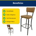 Ver imagem 7 de Banqueta Olivia - Altura 65cm para Bar e Cozinha Preta com Assento Confortável cor Caramelo Encosto