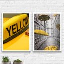 Ver imagem 1 de Kit 2 Quadros Decorativos Fotografias Yellow 33x24cm:Madeira branca