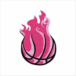 Tapete Bola de Basket Fire, Cor Rosa, Decorção para Porta de Entrada, Quarto, Sala. - 1