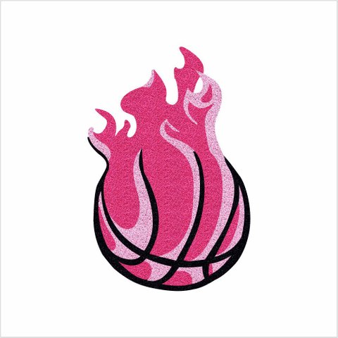 Tapete Bola de Basket Fire, Cor Rosa, Decorção para Porta de Entrada, Quarto, Sala.