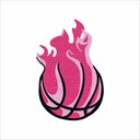 Ver imagem 1 de Tapete Bola de Basket Fire, Cor Rosa, Decorção para Porta de Entrada, Quarto, Sala.