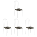 Ver imagem 3 de Conjunto de 4 Cadeiras Jogo Cozinha Jantar Branco Metal Aço