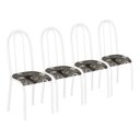 Ver imagem 2 de Conjunto de 4 Cadeiras Jogo Cozinha Jantar Branco Metal Aço