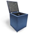 Ver imagem 5 de Puff Baú Banqueta Quadrado Cubo Decorativo Courino e Suede Azul Marinho Suede