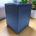 Ver imagem 7 de Puff Baú Banqueta Quadrado Cubo Decorativo Courino e Suede Azul Marinho Suede