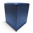 Ver imagem 1 de Puff Baú Banqueta Quadrado Cubo Decorativo Courino e Suede Azul Marinho Suede