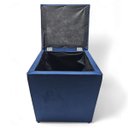Ver imagem 2 de Puff Baú Banqueta Quadrado Cubo Decorativo Courino e Suede Azul Marinho Suede