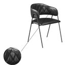 Ver imagem 3 de Conjunto 2 Cadeiras Veneza em Aço Carbono Estofado Sintético Preto C&m Decor