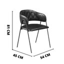 Ver imagem 2 de Conjunto 2 Cadeiras Veneza em Aço Carbono Estofado Sintético Preto C&m Decor