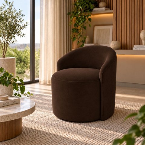 Poltrona Decorativa Yara Suede Sala Estar Quarto Recepção Confortável