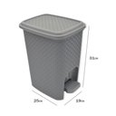 Ver imagem 2 de Lixeira com Pedal Trama Rattan 7 Litros Cinza