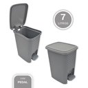 Ver imagem 1 de Lixeira com Pedal Trama Rattan 7 Litros Cinza