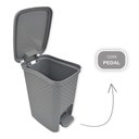Ver imagem 3 de Lixeira com Pedal Trama Rattan 7 Litros Cinza