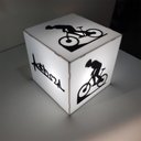 Ver imagem 5 de Abajur Luminária Mesa Bivolt E27 Cubo Decoração Quarto Office Estilo Bike Cinza