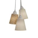 Ver imagem 1 de Lustre Pendente Quarto Bebê Tecidos Tons De Bege E Branco