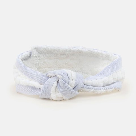 Faixa para Cabelo Atoalhada com Detalhe em Nó Blue Gardenia