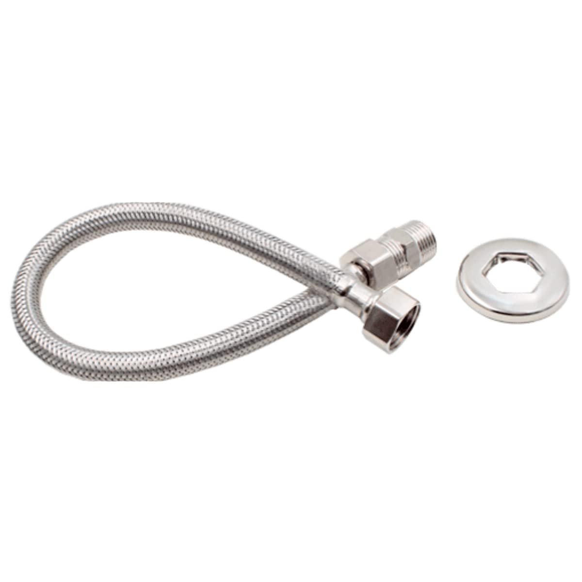 Engate Flexível Rabicho Inox Traçado 60cm Macho X Fêmea 1/2 Del Metais - 1