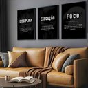 Ver imagem 7 de Kit 3 Quadros Motivacionais Preto e Branco com Moldura:tabaco