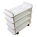 Ver imagem 1 de Sapateira 4 Prateleiras Rodinhas Cabem 8 Pares Madeira MDF