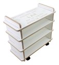 Ver imagem 1 de Sapateira 4 Prateleiras Rodinhas Cabem 8 Pares Madeira MDF