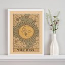Ver imagem 1 de Quadro Carta Tarot The Kiss - Sol e Lua 24x18cm:madeira Branca