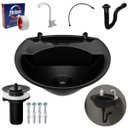 Ver imagem 1 de Pia Lavatório Banheiro 4L + Torneira Branca + Sifão Universal Sanfonado + Engate + veda Rosca