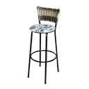 Ver imagem 3 de Jogo 4 Banqueta Alta Para Cozinha Ratan Cappuccino Premium Preta Estofado Floral Floral