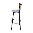 Ver imagem 5 de Jogo 4 Banqueta Alta Para Cozinha Ratan Cappuccino Premium Preta Estofado Floral Floral