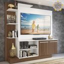 Ver imagem 2 de Estante com Suporte para TV até 55" Multimóveis Denver FG3069 Branca/Madeirada