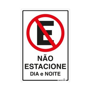 Placa Não Estacione 20 x 30cm - BEMFIXA