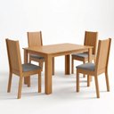 Ver imagem 2 de Conjunto Sala de Jantar Mesa Juliana 110cm Tampo MDP Canto Reto 4 Cadeiras Tami