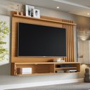 Ver imagem 4 de Painel Ripado para TV até 72 Polegadas com Rack Suspenso com 1 Porta Munique