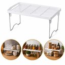 Ver imagem 1 de Prateleira Organizadora Dobravel Mesa Bancada Metal Plastico Branca Cozinha Banheiro Escritorio Mult