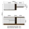 Armário de Cozinha Completa 220cm Rustic/Branco Parma Madesa 03 - 4