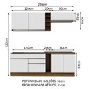 Ver imagem 4 de Armário de Cozinha Completa 220cm Rustic/Branco Parma Madesa 03