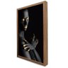 Quadro Decorativo Mulher Fashion em Moldura Caixa Tacolado Moldura Caixa Alta 4,5cm Madeira com Vidr - 1