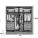 Ver imagem 4 de Guarda Roupa Cancun 2 Portas 100%mdf Cinamomo - Ddoro Móveis