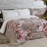 Edredom Coberdrom Sonobom Queen Sherpa e Manta - Floral Cinza Top Chick - 1