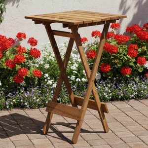 Mesa Bistrô Dobrável em Madeira Nobre sem Pintura