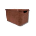 Ver imagem 1 de Kit C/ 3 Organizador Rattan C/ Tampa 40 Litros Marrom