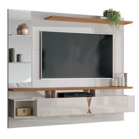 Painel para Tv de até 55" 2 Portas Illume Off White/damasco