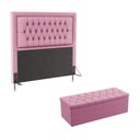 Ver imagem 1 de Kit Cabeceira Estofada Decorativa Pegasus e Calçadeira Sagitarius 140 Para Cama de Casal Sued Rosê A